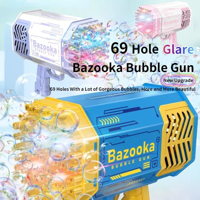Soap Bubbles Gun Rocket 69 Holes Bubbles Machine Gun - laorstore
