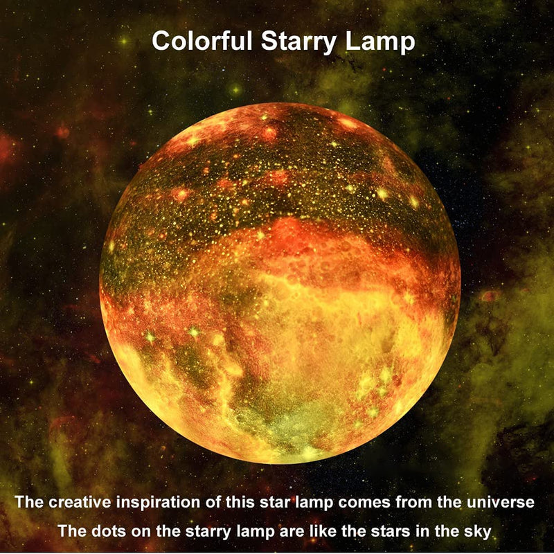 3D Moon LED Lamp Galaxy and Stars Reflector Remote Control Multicolored - laorstore