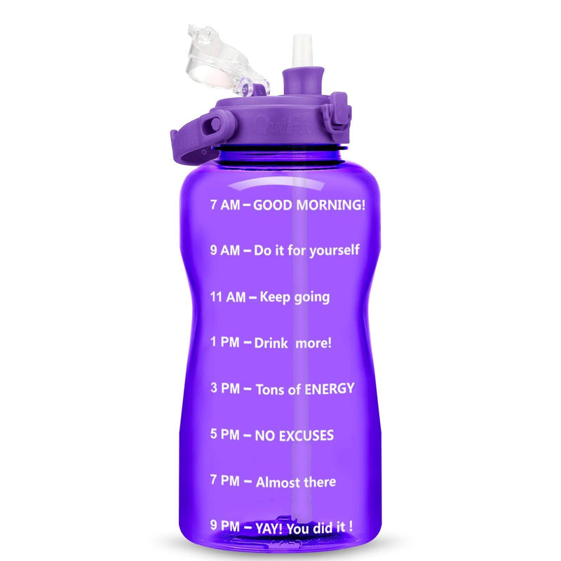 Stylish Water Bottle with Straw and Motivational Quote Time Marker BPA Free - laorstore