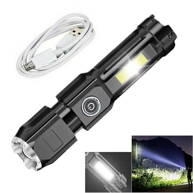 Strong Tactical Flashlight Rechargeable with Giant Zoom and Bright Xenon - laorstore