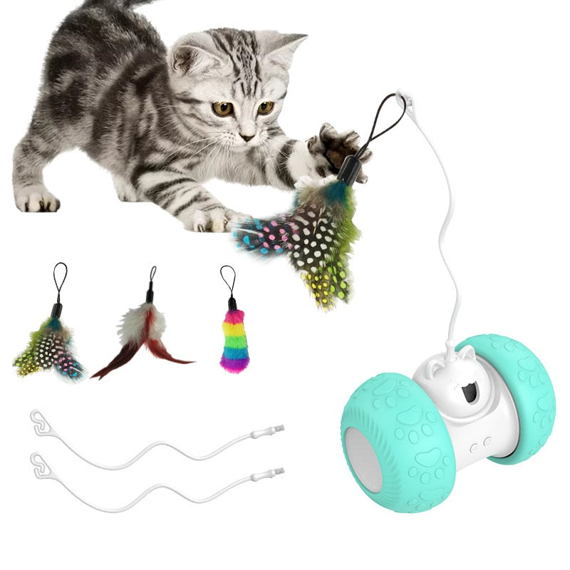 Interactive Cat Toy with Mouse and 3 Feathers for Cats to Play and Exercise - laorstore