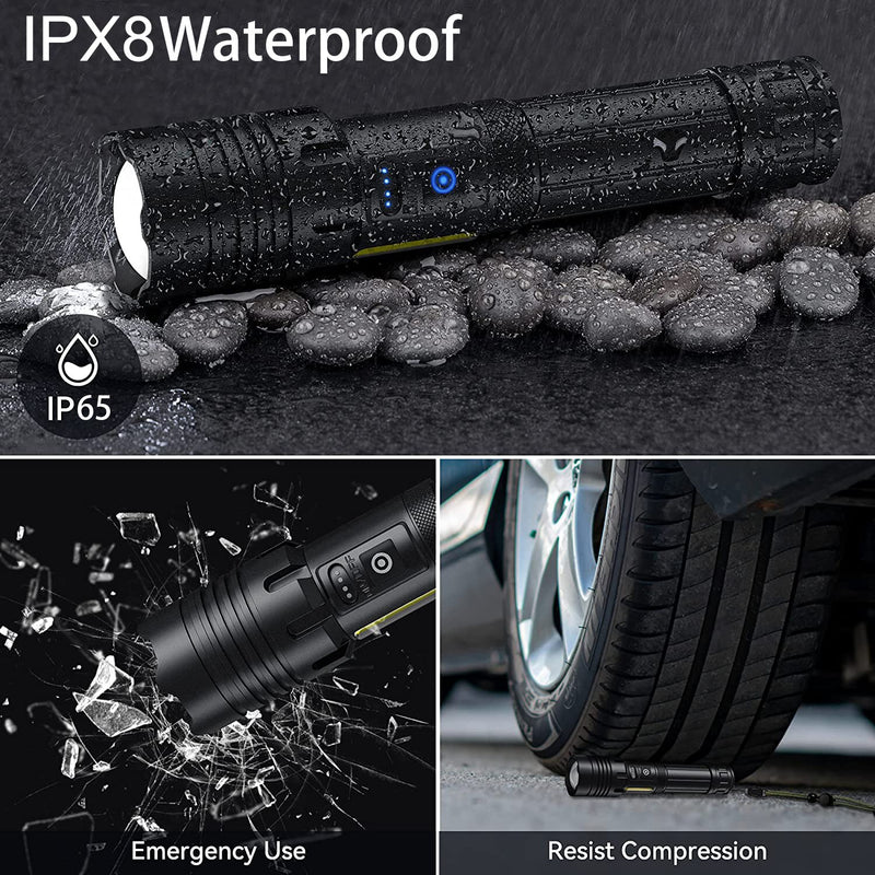 Tactical Led Flashlight USB Rechargeable Super Powerful Bright - laorstore
